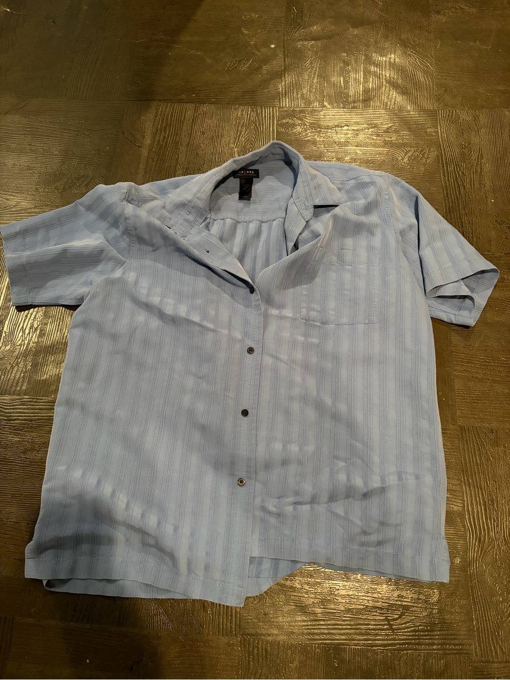 Axcess Light Blue Short Sleeve Button-Down Shirt